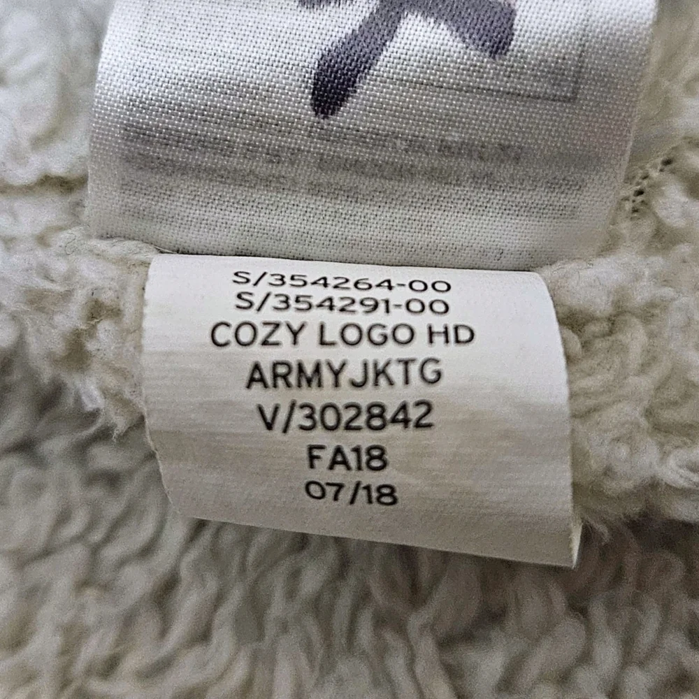 Baby GAP Toddler Boys Cozy Logo Zip Hoodie Army Green Sherpa Lined 3T FA18